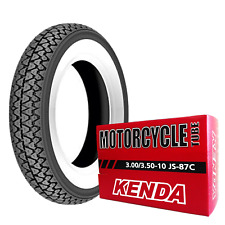 Pneu Kenda K333 Bande Blanche 3.00-10 Chambre À Air Piaggio Vespa 50 Spécial