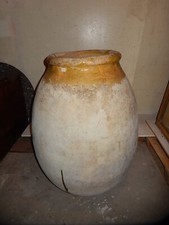 RARE ANCIENNE GRANDE JARRE HUILE GRAIN PROVENCALE TOUPINE TERRE CUITE XVIII DECO
