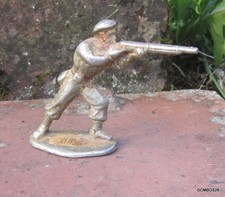 ALUDO SOLDAT FRANCAIS  WW2 / FIGURINE CHASSEUR ALPIN TIREUR DEBOUT  NO QUIRALU