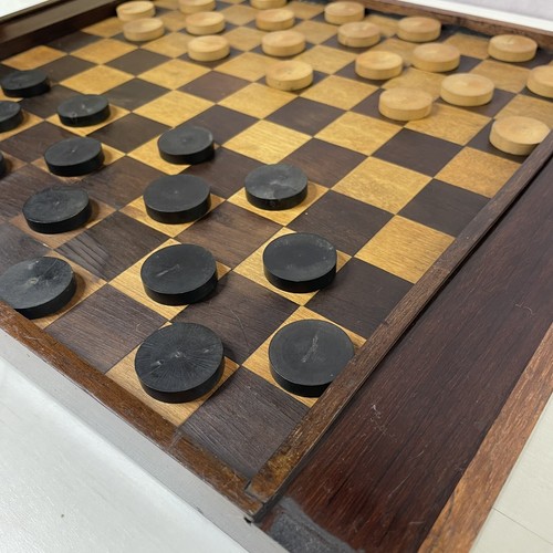 Jeu dames ancien - dames, bois