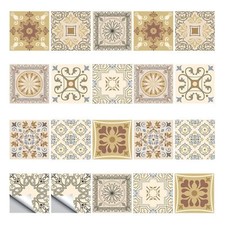 20 Pièces Stickers Carrelage Salle De Bain 15x15 Autocollant De Carreaux Adhé...