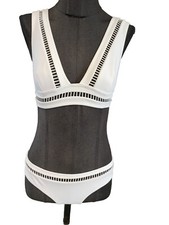 Superbe Maillot De Bain 2 Pièces Blanc Zimmermann 34/36 Tbe Authentique 