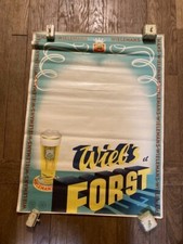 affiche ANCIENNE LITHO VINTAGE  bière WIEL's and FORST LITHO 53X70