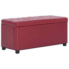 Pouf de Rangement 87,5 cm Similicuir Tabouret Coffre Banc d'Entrée vidaXL
