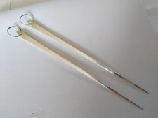 ANCIENS HÂTELETS PIQUES A VIANDE ARGENT MASSIF XIXe 1819-1838 brochette Empire 