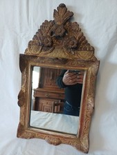 JOLIE PETIT MIROIR EN BOIS SCULPTE ET DORE DEBUT XIX eme