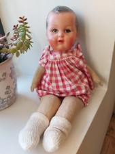 Ancien bébé baigneur Venus Celluloïd Et Tissu Rembouré yeux dormeurs 46 Cm 