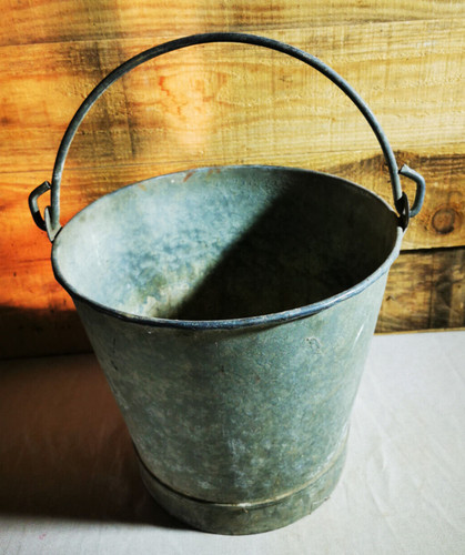 Ancien seau galva zinc deco - ancien,