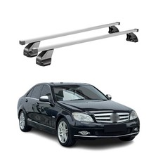Barres de toit transversales pour Mercedes Classe C W204 2007-2013 Gris