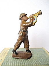  FIGURINE ALUMINIUM 60mm LR  INFANTERIE KAKI  MUSICIEN CLAIRON BELLE PEINTURE 