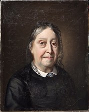 Original Antique Oil painting, Female 1860’s Portrait Expressive, Signed