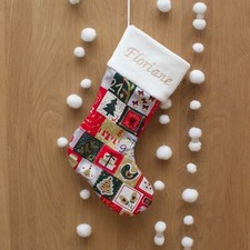 Chaussette ou Botte de Noël 10 / Brodée / Prénom & fil au choix / Made in France