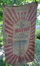 VTG Feed Sack Burlap Wayne Pig