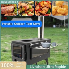 Poêle à bois de camping en extérieur, poêle multifonction tente de pique-nique