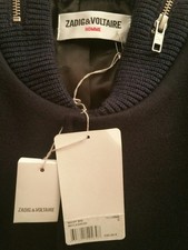 Blouson zadig & voltaire vintage teddy cuir & laine