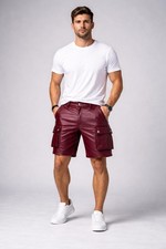 Short homme cuir bordeaux - homme,