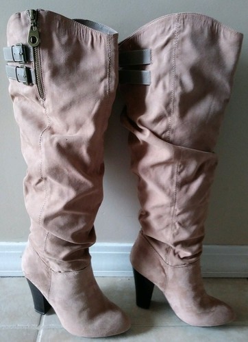 Qupid women knee - high, brown