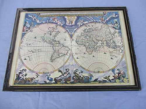 Ancien cadre tableau atlas - ancien,
