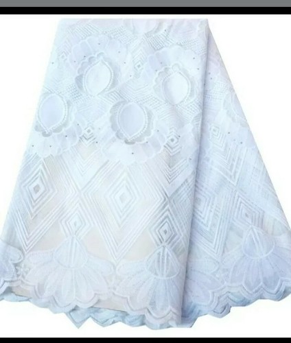 African cotton white lace - ,