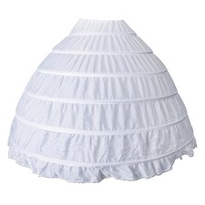 Jupon Long Blanc Vintage à 6 Cerceaux, Robe De Bal De Mariage, Jupe Crinoline
