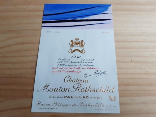étiquette vin chateau mouton - vin,
