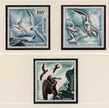 MONACO STAMP YVERT AVIATION 66/68 SCOTT 41a/44a " SEA BIRDS PERF 13 " MNH VF