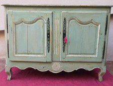 Bahut,crédence XIX siècle en chêne peint