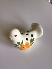 Figurine statue miniature oiseau faïence fait main art nouveau , pique fleurs