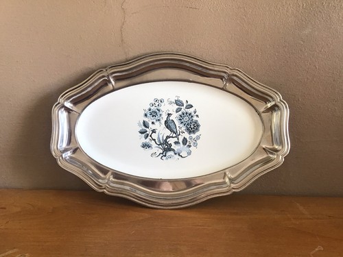 Plat inox avec décor - plat,