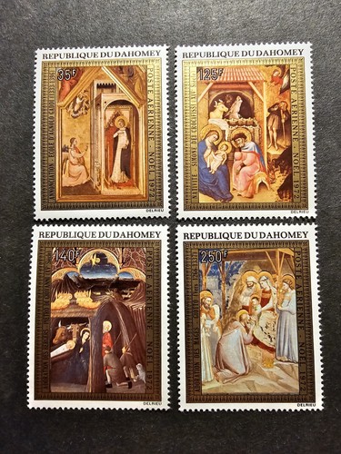 Timbre dahomey tableaux noël - timbre,