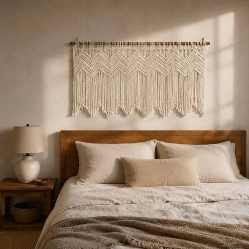 Rideau macramé coton fait - rideau,