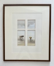 Peinture aquarelle rehaussée gouache signé Alain Gaudin 1986 le pêcheur à cheval