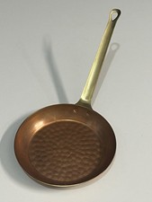 Petite Poêle Martelé vintage décorative en cuivre Manche En Laiton