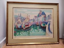 Superbe lithographie Port de Pêche INNOCENT Franck (1912-1983) - Décor Marin⚓🚢