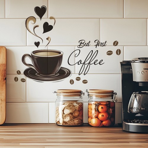 Autocollant art mural tasse - autocollant,