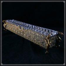 RARE CENTRE DE TABLE EN CRISTAL DE BACCARAT "BAMBOU" ET LAITON