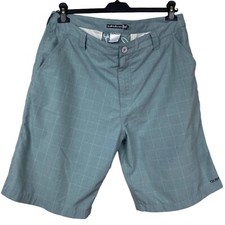 COURT BERMUDA BLEU GRISÂTRE À CARREAUX CHINO OVERSIZE AN 2000 QUIKSILVER. SIZ...