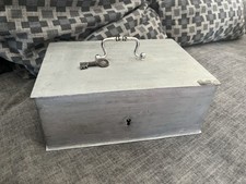 Ancien Coffre À Clé En Métal 2,650 Kg