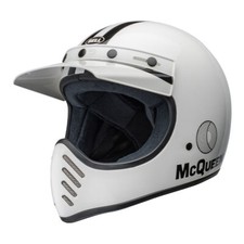 Casque Enduro BELL MOTO-3 Steve McQueen Any Given Sunday Blanc Noir