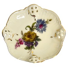 Ancienne Coupelle Soucoupe plat à bijoux vintage motif floral Rosenthal Germany