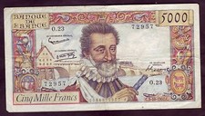 A06+  BILLET  5000 FRANCS  HENRI IV  TTB++
