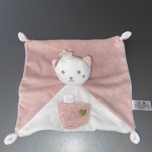 Doudou plat chat blanc - chat, rose
