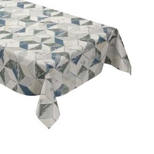 MEWATU Nappe À Motif Carré Bleu Rétro M19368 Rectangulaire Ronde Ovale