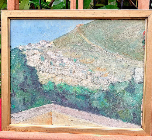 Tableau ancien huile panneau - tableau,