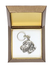 Teckel à poil dur, Chien-saucisse III - Pendentif argenté avec un chien dans une