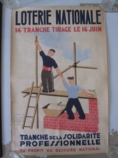 AFFICHE ANCIENNE - LOTERIE NATIONALE 1943 - JAN - DENY FAURE
