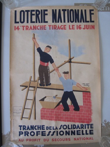 Affiche ancienne loterie - affiche,