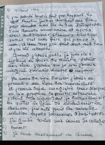 Sylvie vartan manuscrit - sylvie,