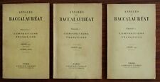 ANNALES DU BACCALAURÉAT COMPOSITIONS FRANÇAISES 1937-1939-1940