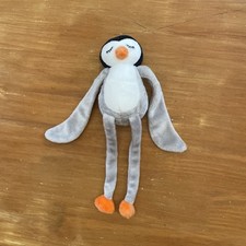 Doudou Peluche Pingouin Manchot Nature Planet Gris Noir Orange Longue Jambe Aile